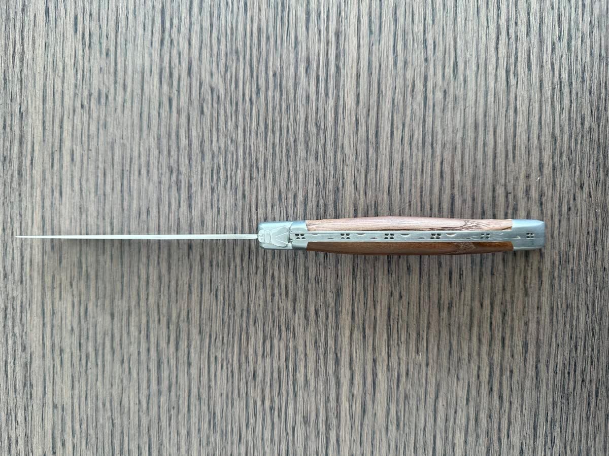 Laguiole en Aubrac Luxury Fully Forged Full Tang Stainless Steel Steak Knives 6-Piece Set with Ash Wood Handles, Stainless Steel Matte Bolsters