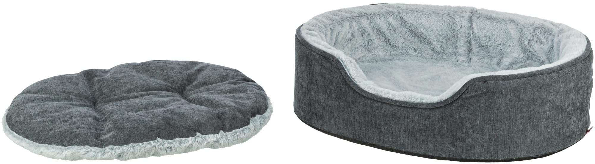 TRIXIE Panier pour Chien Vital Lino Soft – Gris/Gris Clair – 83x67 cm