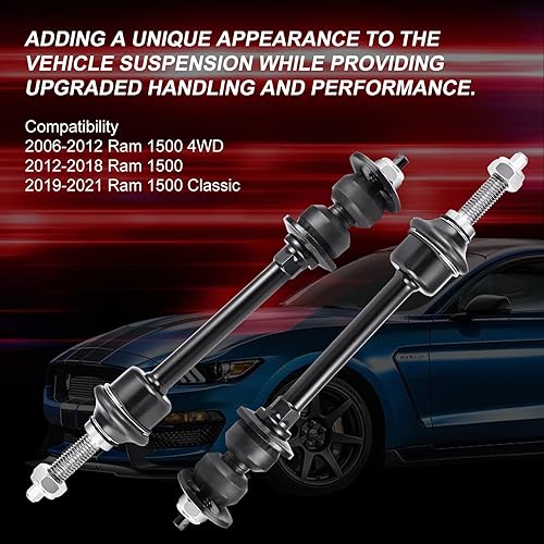 Miniatura 2 de TCHENPART - Varillas de la barra estabilizadora delantera para Ram 1500 4WD 2006-2012, Ram 1500 2012-2018 y Ram 1500 Classic 2019-2021 (K80894)