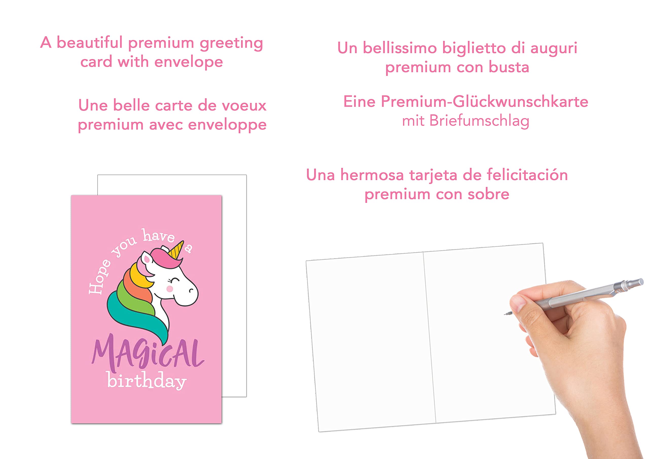 Edition Seidel Biglietto di auguri per il 4° compleanno con busta. Biglietto di auguri per il compleanno dei bambini Billet Happy Birthday Ragazza (G3375 SW023