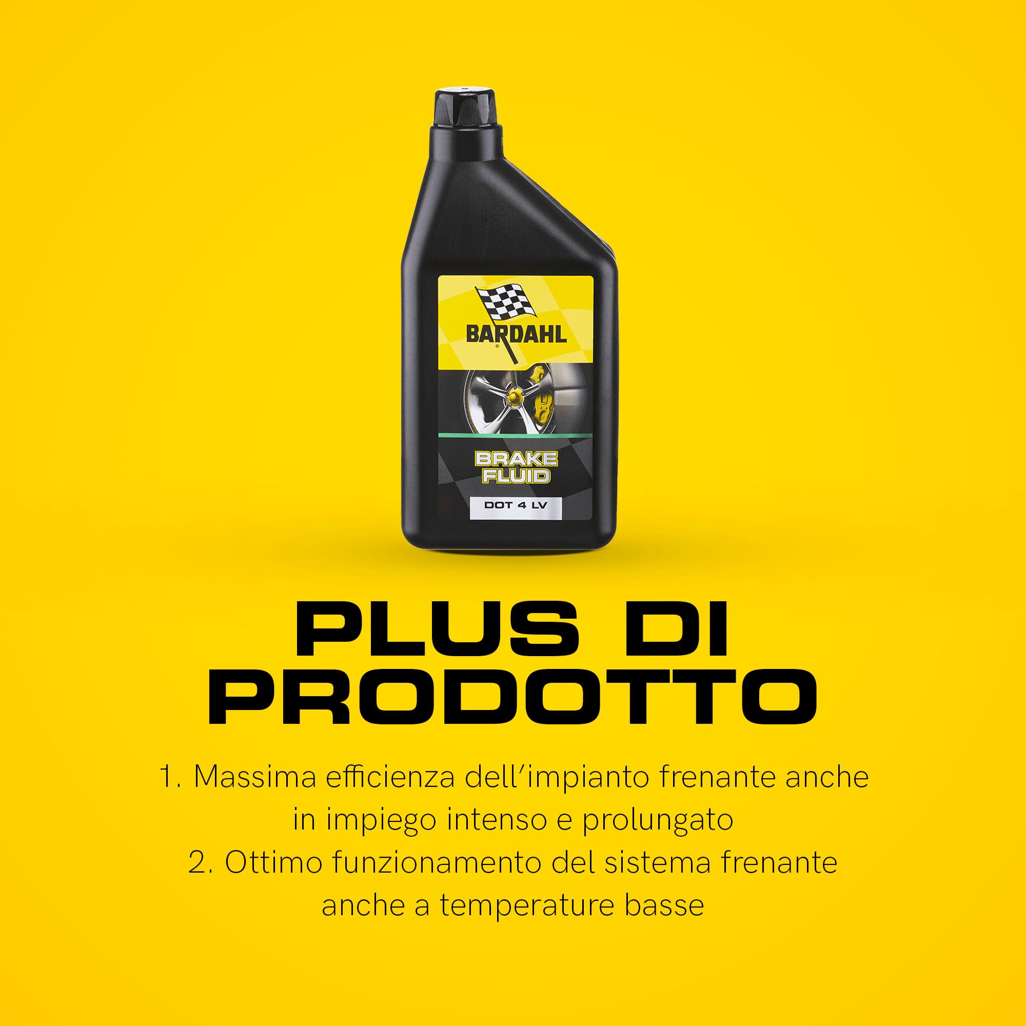 Bardahl Bremsflüssigkeit DOT 4 LV – 1 Liter, Für Auto, Motorrad, Nutzfahrzeuge