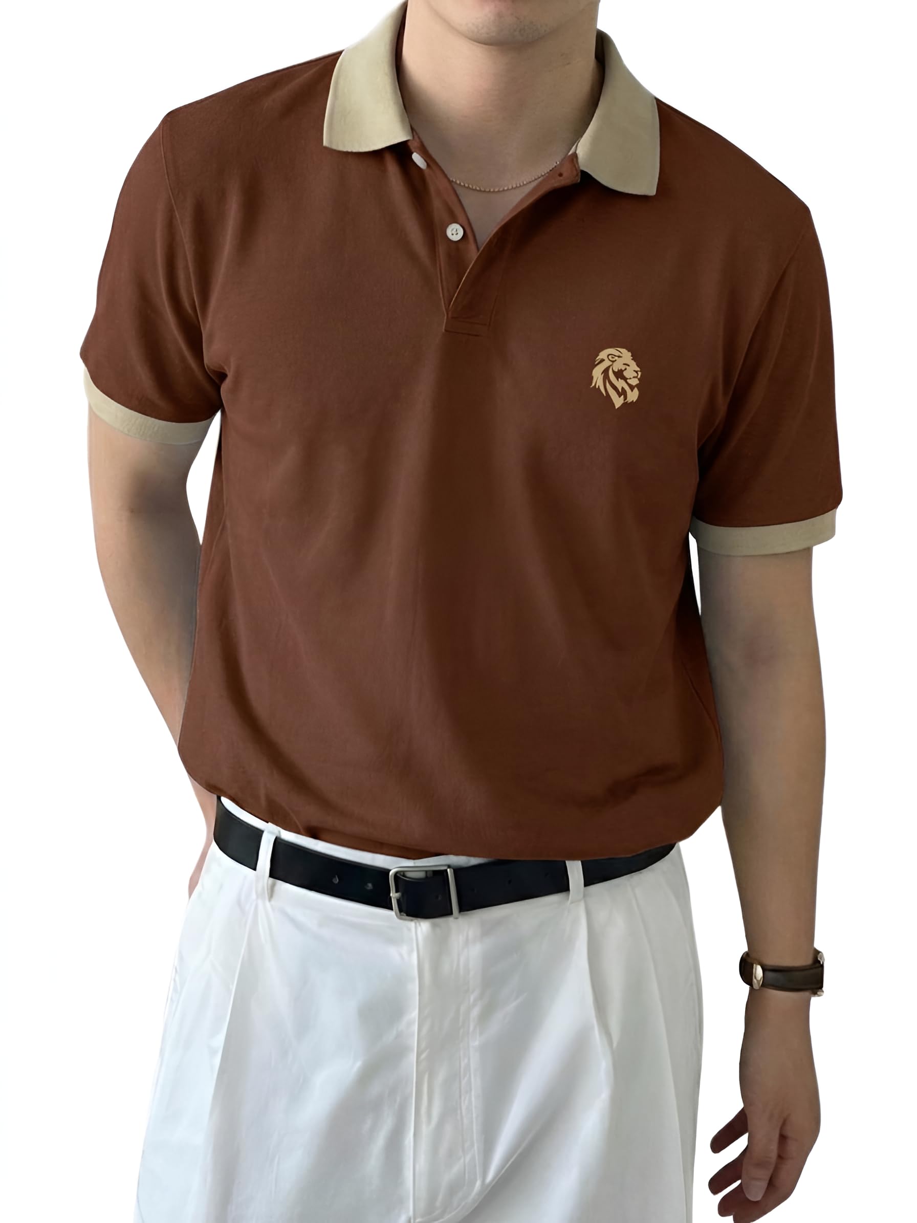 Men's Polo Neck Matty Half Sleeve Collor Solid Regular Fit Tshirts (Sky Blue)-image-32