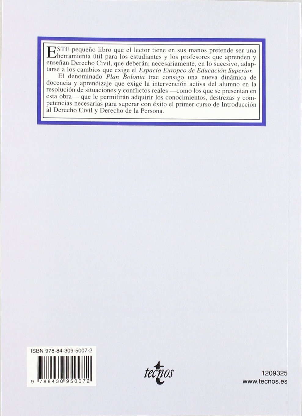 Introducción al Derecho civil y Derecho de la persona: Libro de ejercicios prácticos y materiales (adaptado al EEES) (Derecho - Biblioteca Universitaria De Editorial Tecnos)