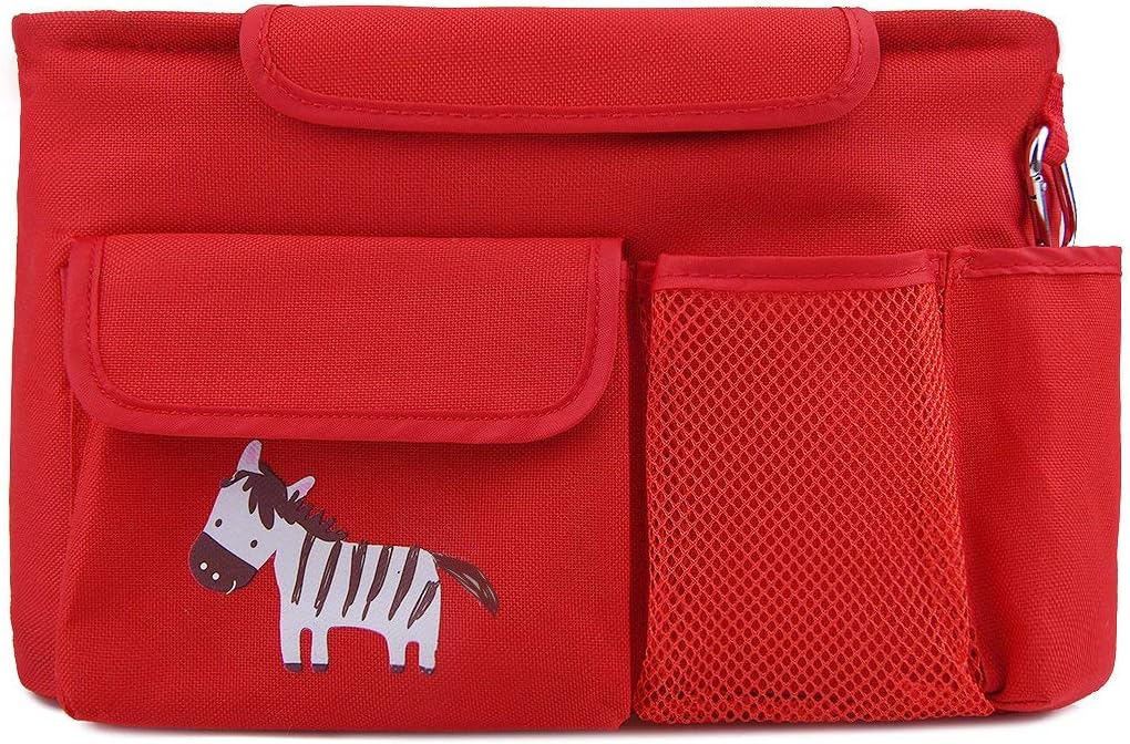 Buggy Organiser Stroller Organiser,NuoYo Baby Pram Buggy Buddy Storage Bag with Mobile Phone Holder Shoulder Strap,Super Capacity,Multifunction Classify into Categories (red Monkey)