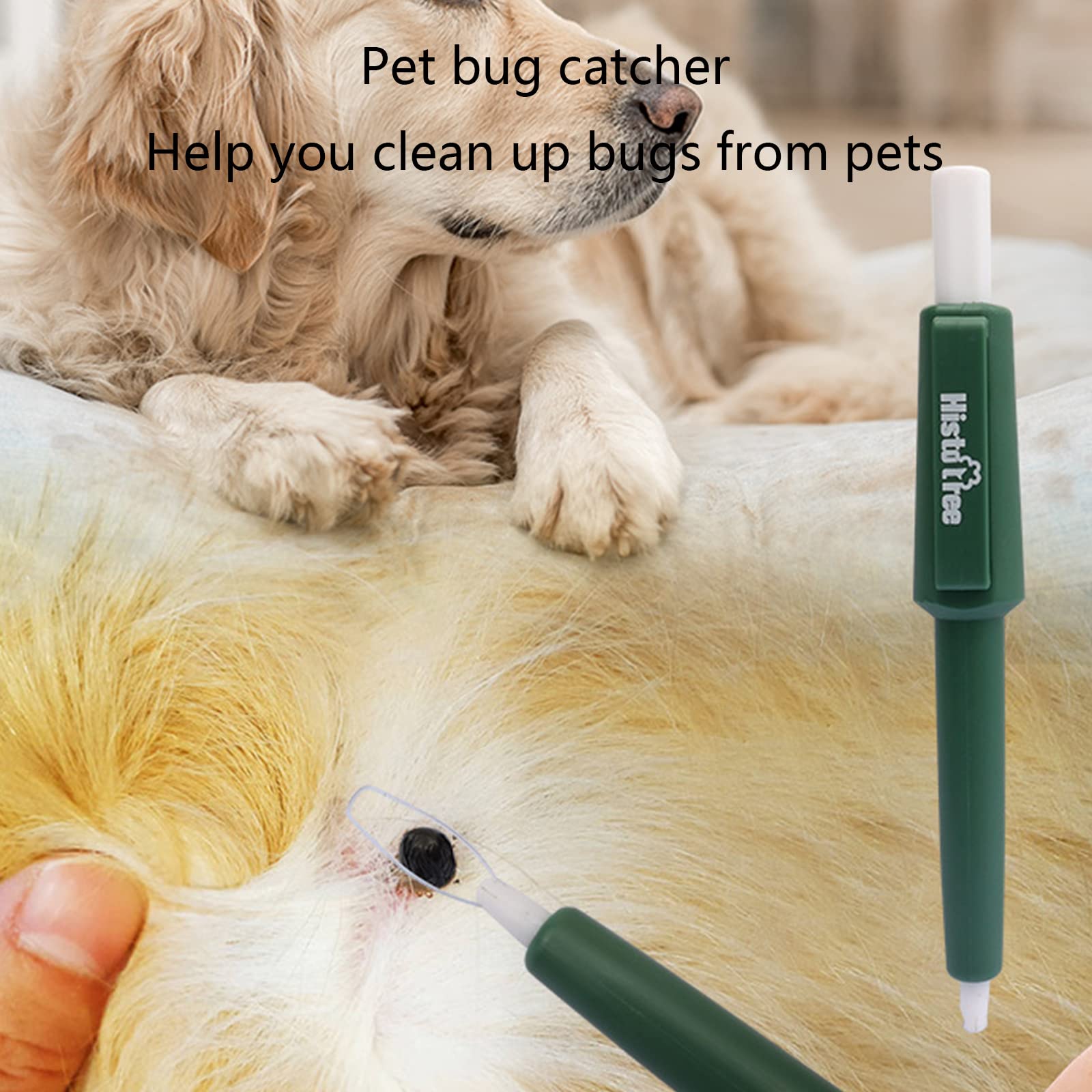 BOGEEL Pets Lice Catching Pen Portable Dog Ticks Removal Tweezer Pet Grooming Supplies Puller Removal Easy to Use