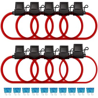 MuHize Inline Fuse Holder 12V - 16 Gauge Automotive Standard Fuse Holders