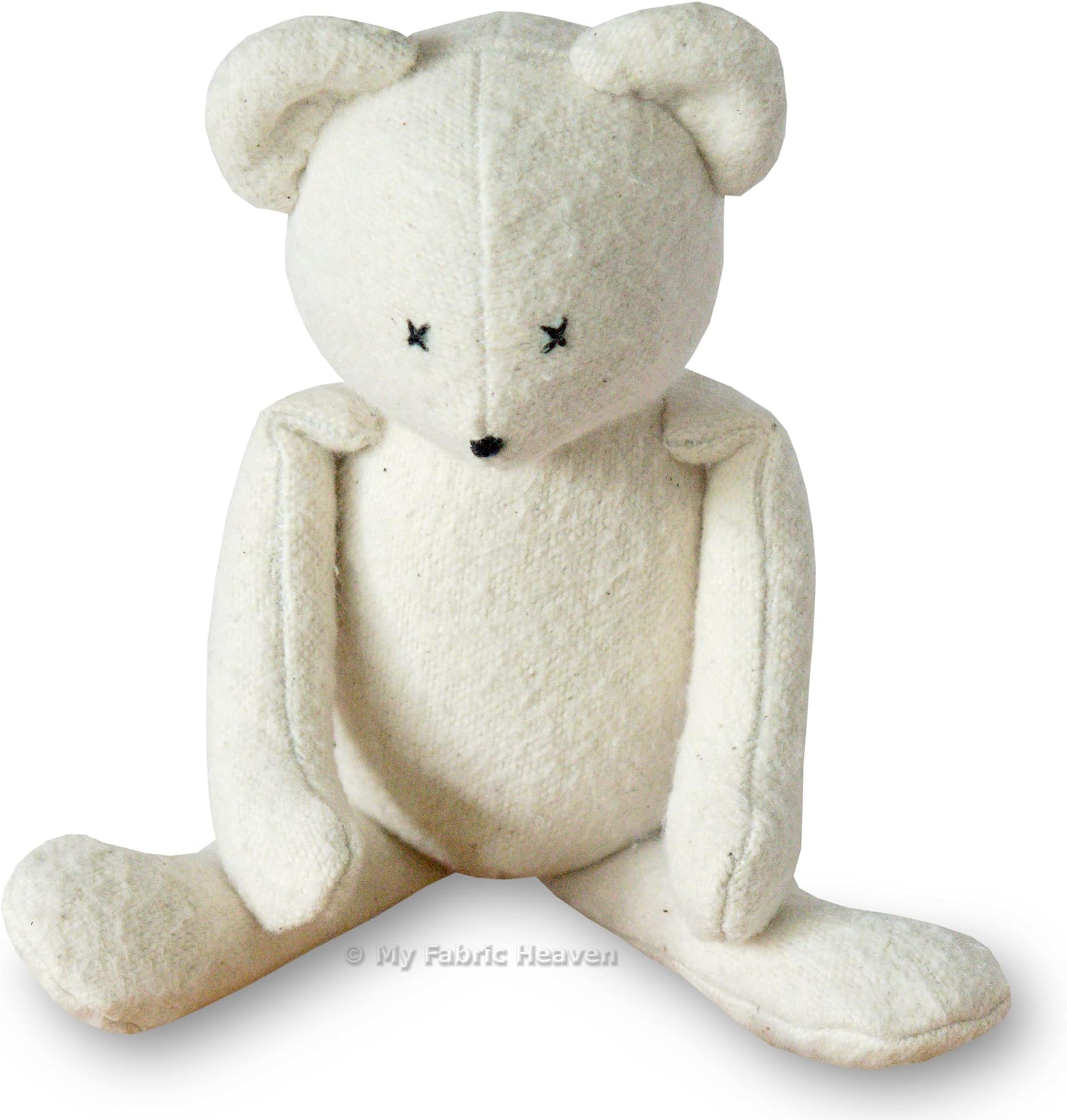 My Fabric Heaven Huggable Teddy Bear Sewing Pattern Independent Design. Neutral Nursery Baby Keepsake, Handmade Stuffed Soft Toy & Easy Photo Tutorial Instructions. Free Post