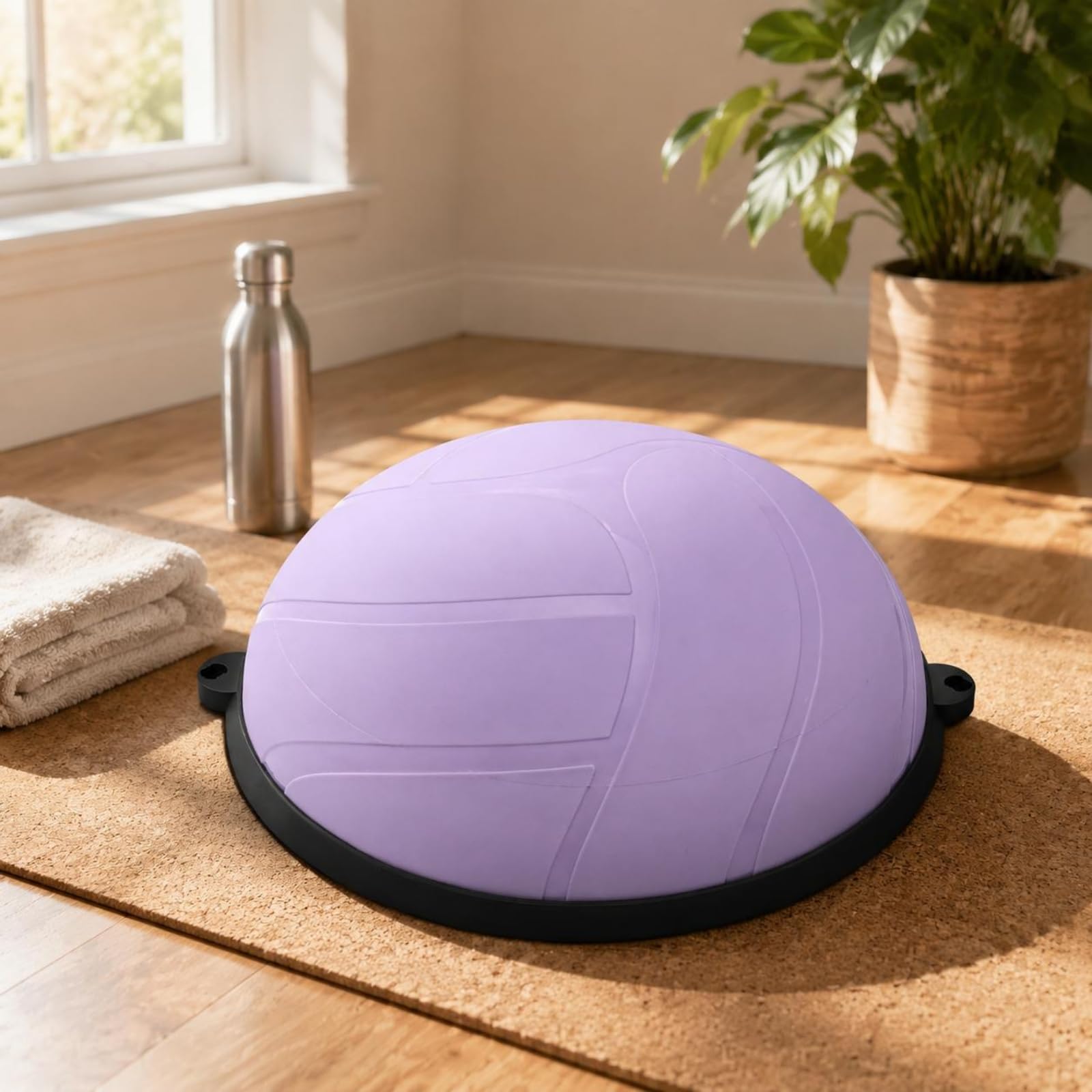 Pelota de Equilibrio Balón de Estabilidad Cúpula de Balance con Superficie Texturizada Antideslizante y Base Rígida PP PVC Adecuada para Entrenamiento