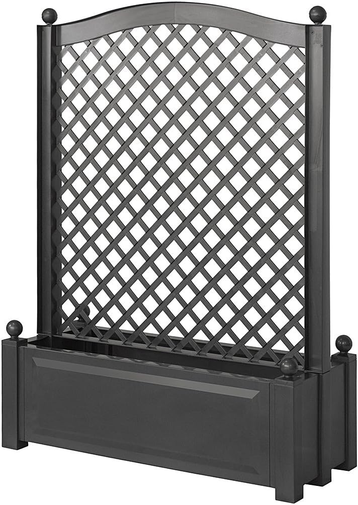 KHW 37105 Garden Central Planter Box with Trellis, Anthracite, Large