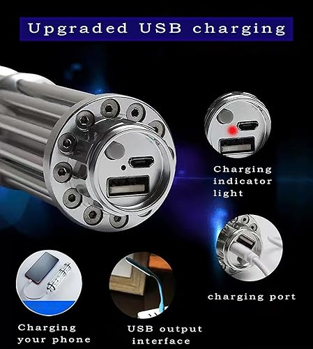 Miniatura 3 de Linterna recargable USB, linterna de alto brillo, con 5 modos, adecuada para acampar en la playa, senderismo de montaña, observación de estrellas