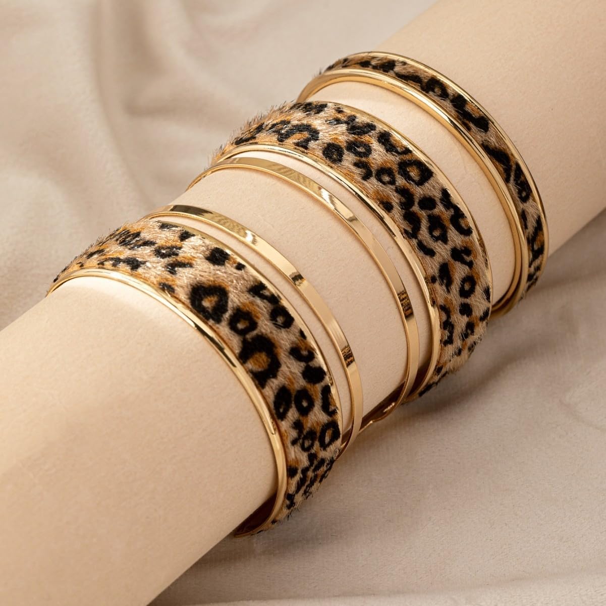 Leopard Bangle Bracelets for Women - Multi Layers Casual Bracelet for Women - Image 5