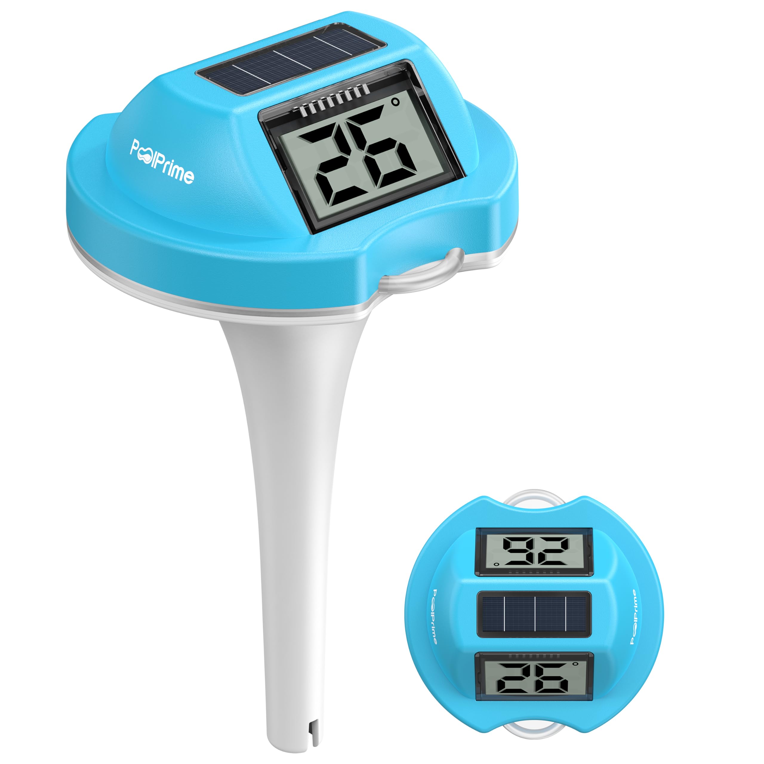 Digitales Solar-Poolthermometer mit leicht ablesbarem großem LCD-Bildschirm, schwimmendes Thermometer für Pools und Teiche
