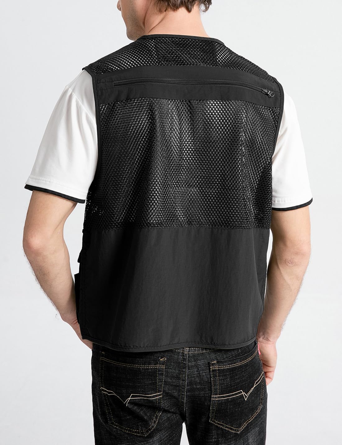 Herren Outdoor Arbeit Mesh Angeln Weste Utility Multi Pocket Schießen Safari Reise Fotografie Waistcoatt