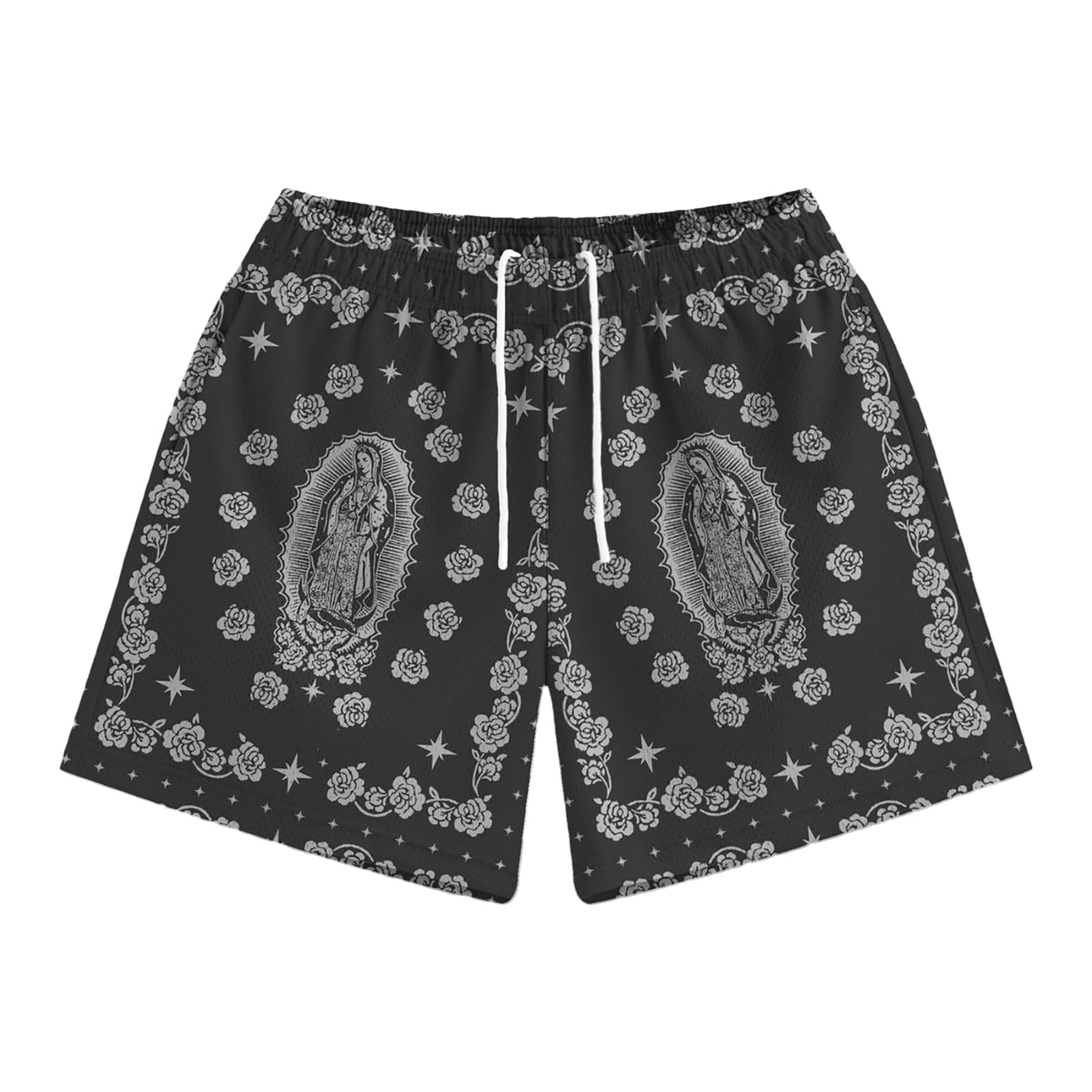 MECH-ENG Men's Paisley Shorts Graphic Print Casual Bandana Retro Lightweight Running Boxing Mesh Boho Shorts