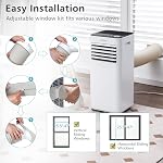 COSTWAY 10000 BTU Portable Air Conditioner, with Fan & Dehumidifier Mode, Quiet AC Unit with Sleep Mode, 2 Speeds, 24H Timer, LED Display, Remote Control, Cool Rooms up to 350 Sq.Ft(White-10000BTU)
