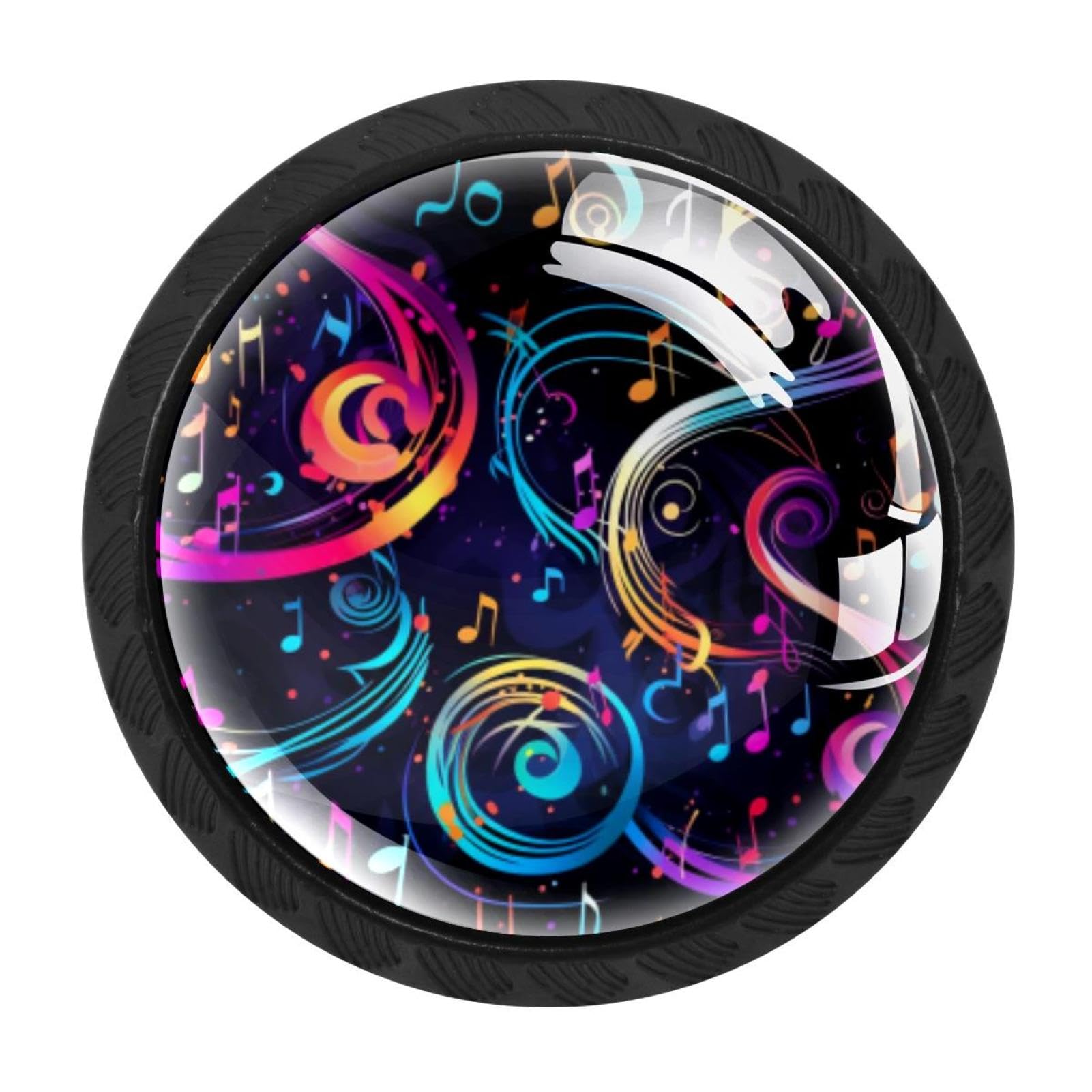 Chenzzzz Multicolored 13 Music Note Drawer Knobs Pull Handle Crystal Glass Circle Shape Cabinet Drawer Pulls Cupboard Knobs With Screws For Kitchen Cupboard Dresser Wardrobe Etc