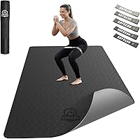 HAPBEAR Extra Wide Yoga Mat 72x36x6mm Non-Slip TPE for Yoga Pilates Home Workouts - Eco-Friendly with Resistance Bands & Bag