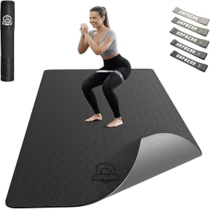 HAPBEAR Yoga Mat XXL 183 cm x 91 cm x 6 mm Thick, Extra Large Non-Slip Wide Yoga Mat, Gymnastics Mat, Sports Mat, Fitness …