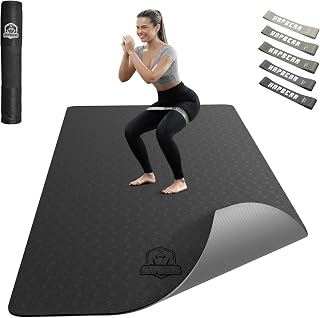 HAPBEAR Extra Wide Yoga Mat 72x36x6mm Non-Slip TPE for Yoga Pilates Home Workouts - Eco-Friendly with Resistance Bands & Bag