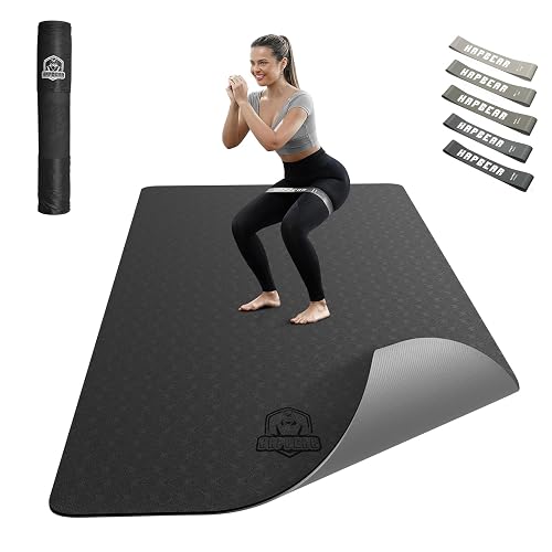 HAPBEAR Large Yoga Mat - 72"x36"x6mm (1/4 inch), Extra Wide