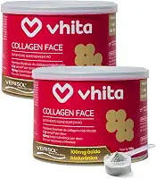 Vhita Colágeno Hidrolisado Verisol Com Ácido Hialuronico Em Pó Neutro 120gr - 2 Potes