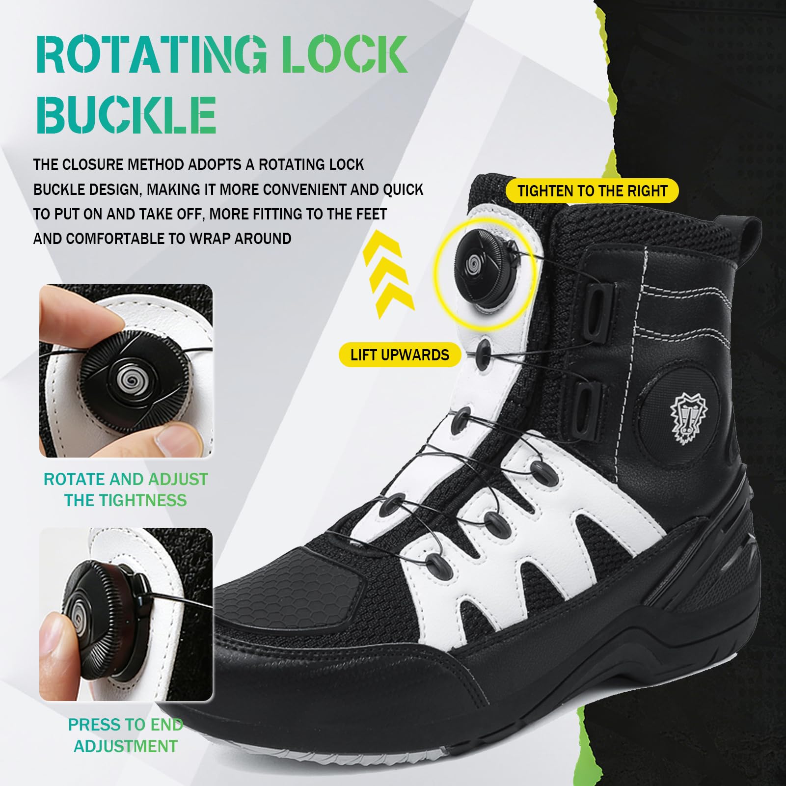 Scarpe Moto Uomo, Stivali Moto Uomo Impermabile Traspirante con Scarpa ATOP, Antiscivolo Scarpe da Equitazione Stradale con Supporto alla Caviglia