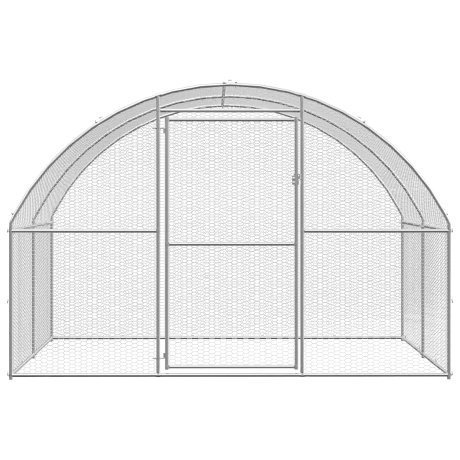 Festnight Gallinero de Exterior Grande 3x2x2 m con Tejado de Tela Oxford Perrera de Exterior con Toldo Jaula de Acero Galvanizado para Gallinas Conejos Aves de Corral Plata