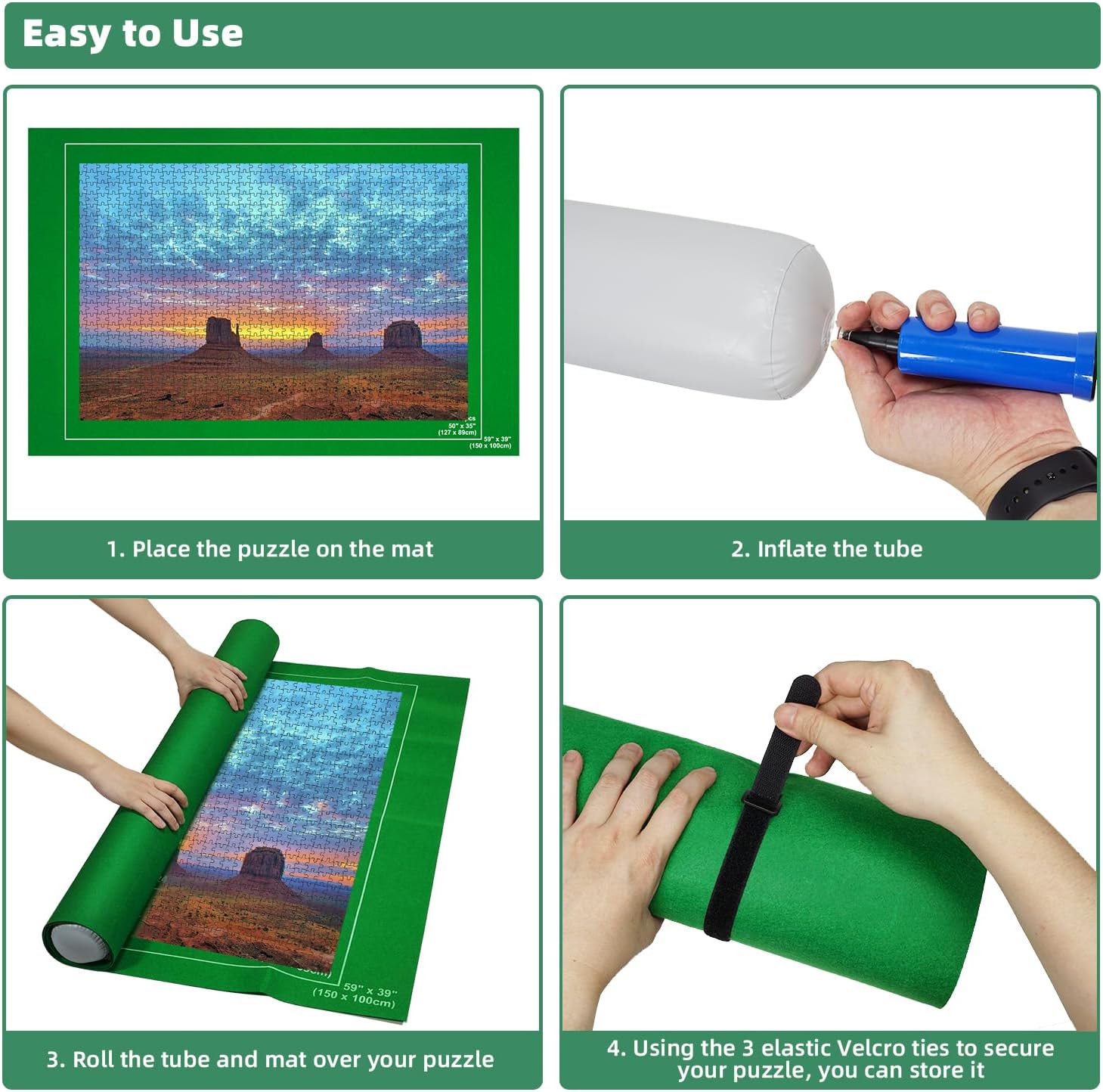 MOZOOSON Tapete Puzzle, Puzzle Pad Puzzle Mat Roll Up para Puzzle hasta