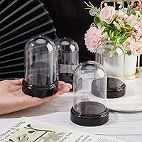 Vista 2 de NBEADS 6 juegos de cubiertas de cúpula de plástico, 2.77 x 4.2 pulgadas de diámetro, cúpula de cúpula de cúpula Cloche Mini transparente con base