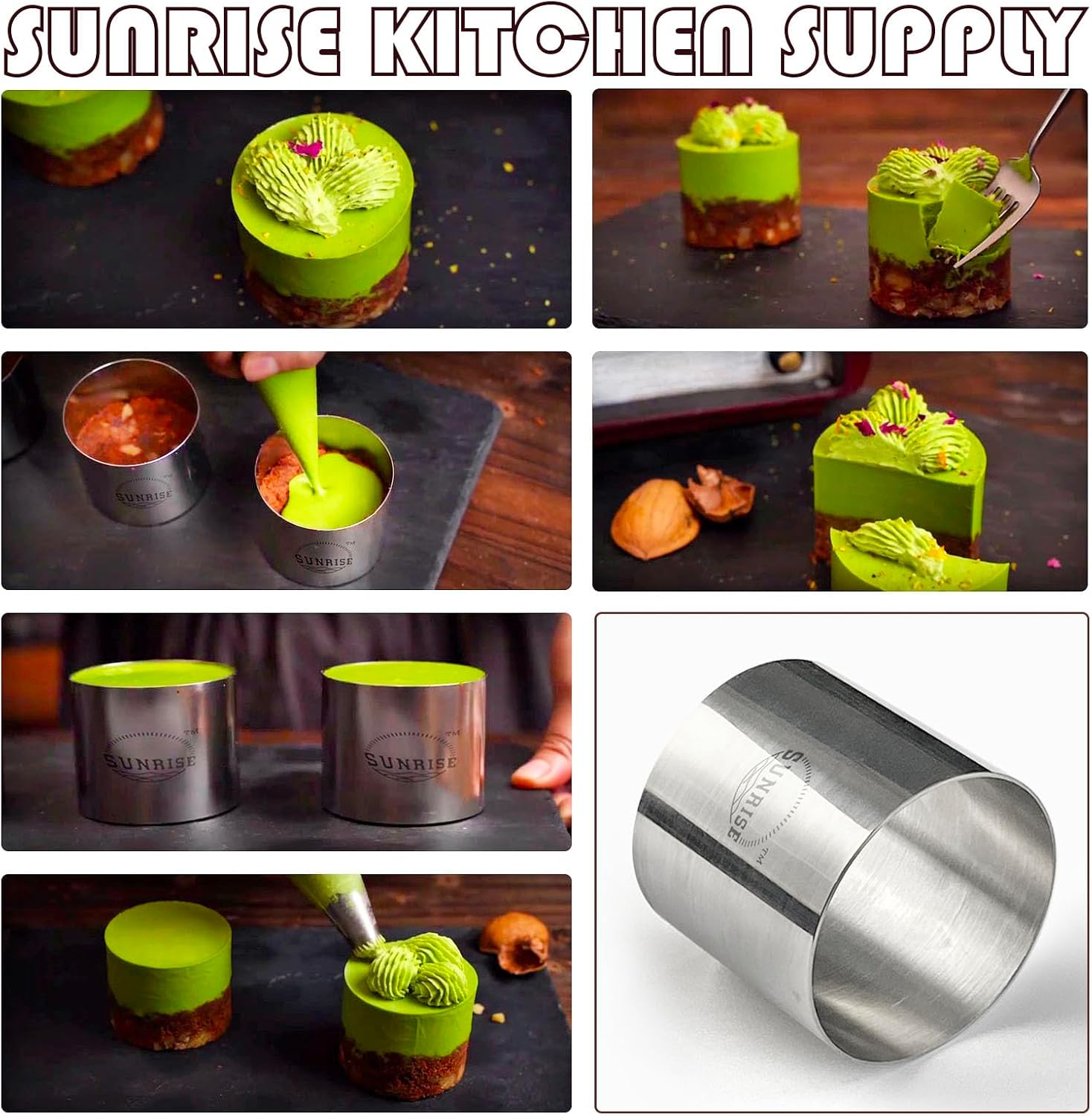Stainless Steel Ring Mold/Plating Forms Set Sunrise Kitchen Supply (4 Count) (2.75" x 2" (4 PK))