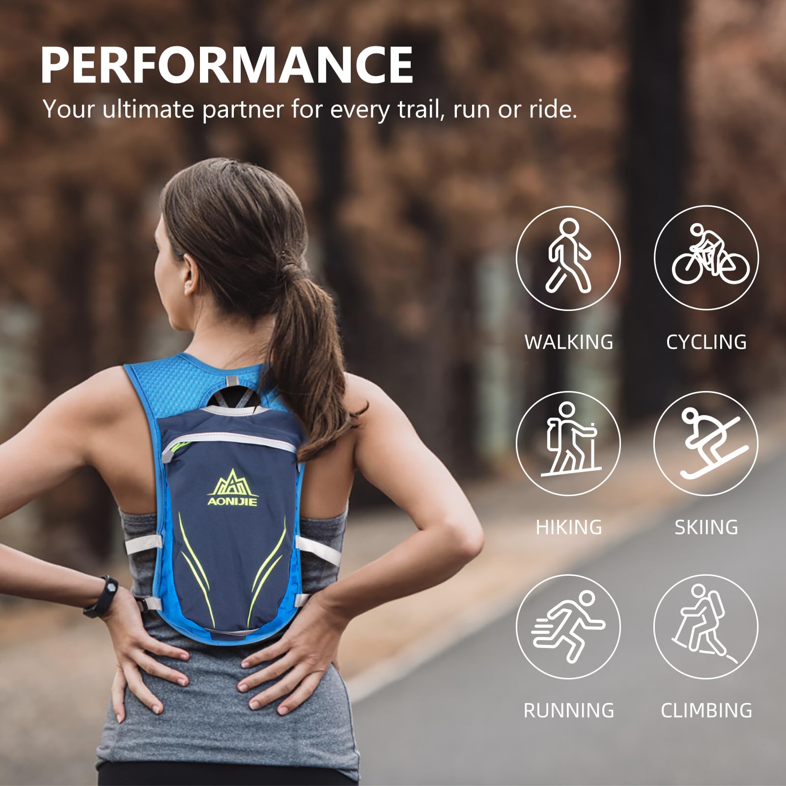 Geila Mochila de hidratación, Chaleco de hidratación al Aire Libre Sport Trail Marathoner Running Race Mochila Ligera para Hombres y Mujeres