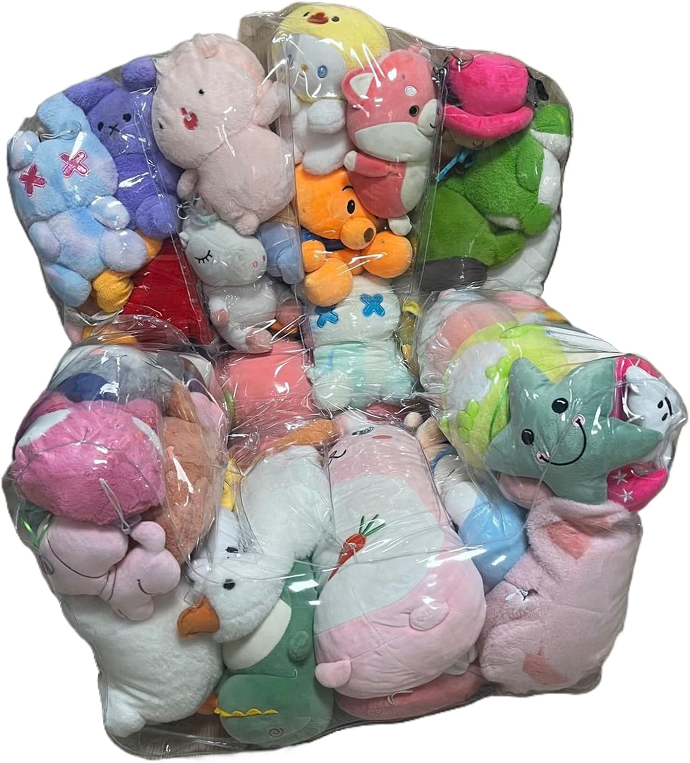 Stuffed Animal Storage Bean Bag - Waterproof Clear Toy Organizer for Easy Cleanup, Large Zippered Design with Fabric, Storage Bag for Floor Dorm Bedroom Room Couch Adults Corner Sofa Bed