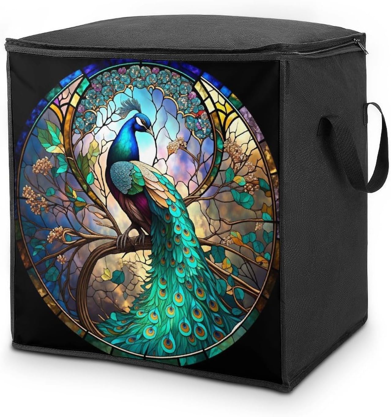 Stained Glass Peacock 62 Storage Bag