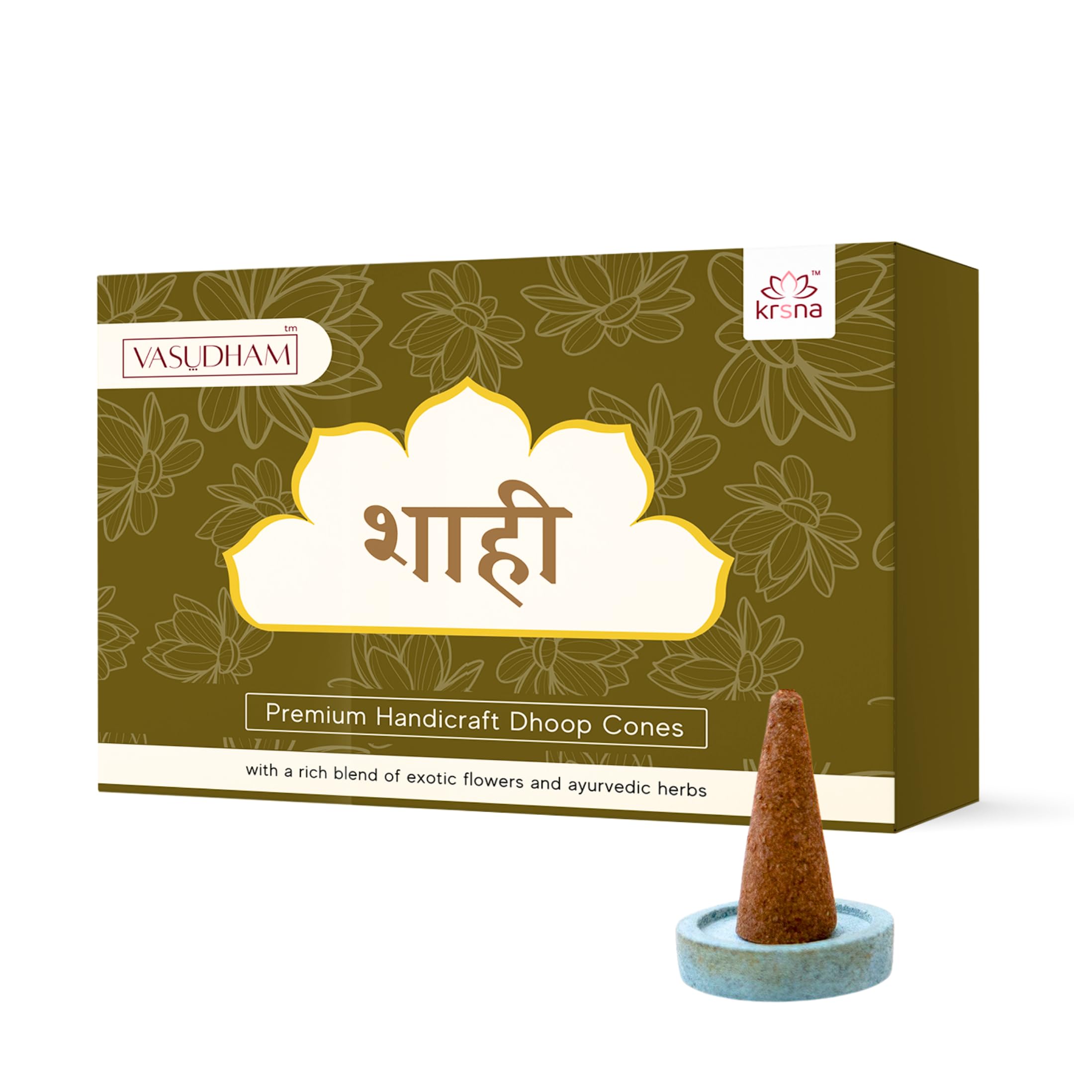 VASUDHAM 100% Organic Handicraft Arabic Oud Incense Cones Perfumed Dhoop for Meditation, Home Aroma - 60 Gm Pack of 1