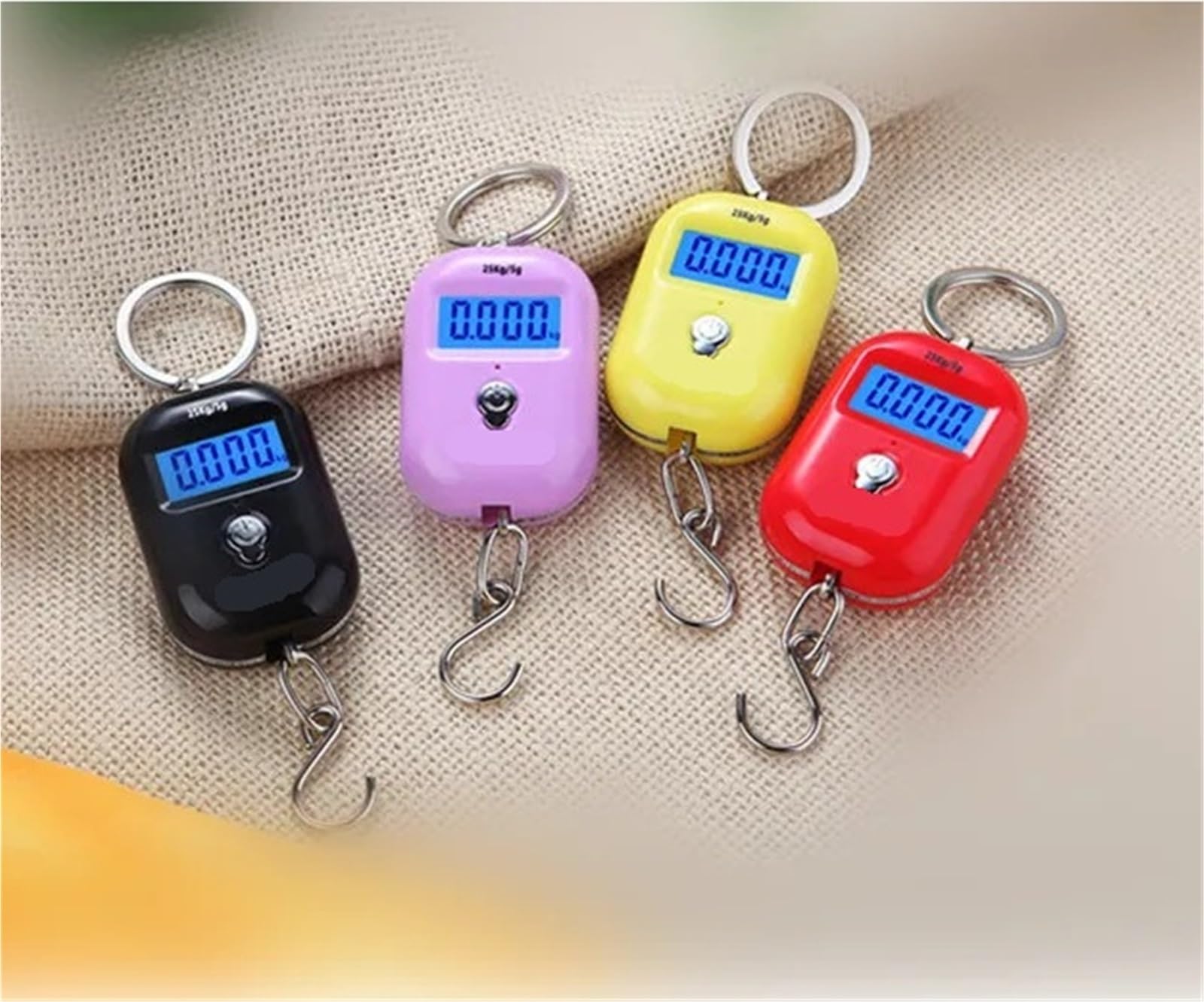 Bilancia per bagagli, Bilancia digitale portatile da 25 kg, con gancio, elettronica, LCD, for valigie e bagagli, mini bilancia viaggio,per valigia da viaggio(Red)