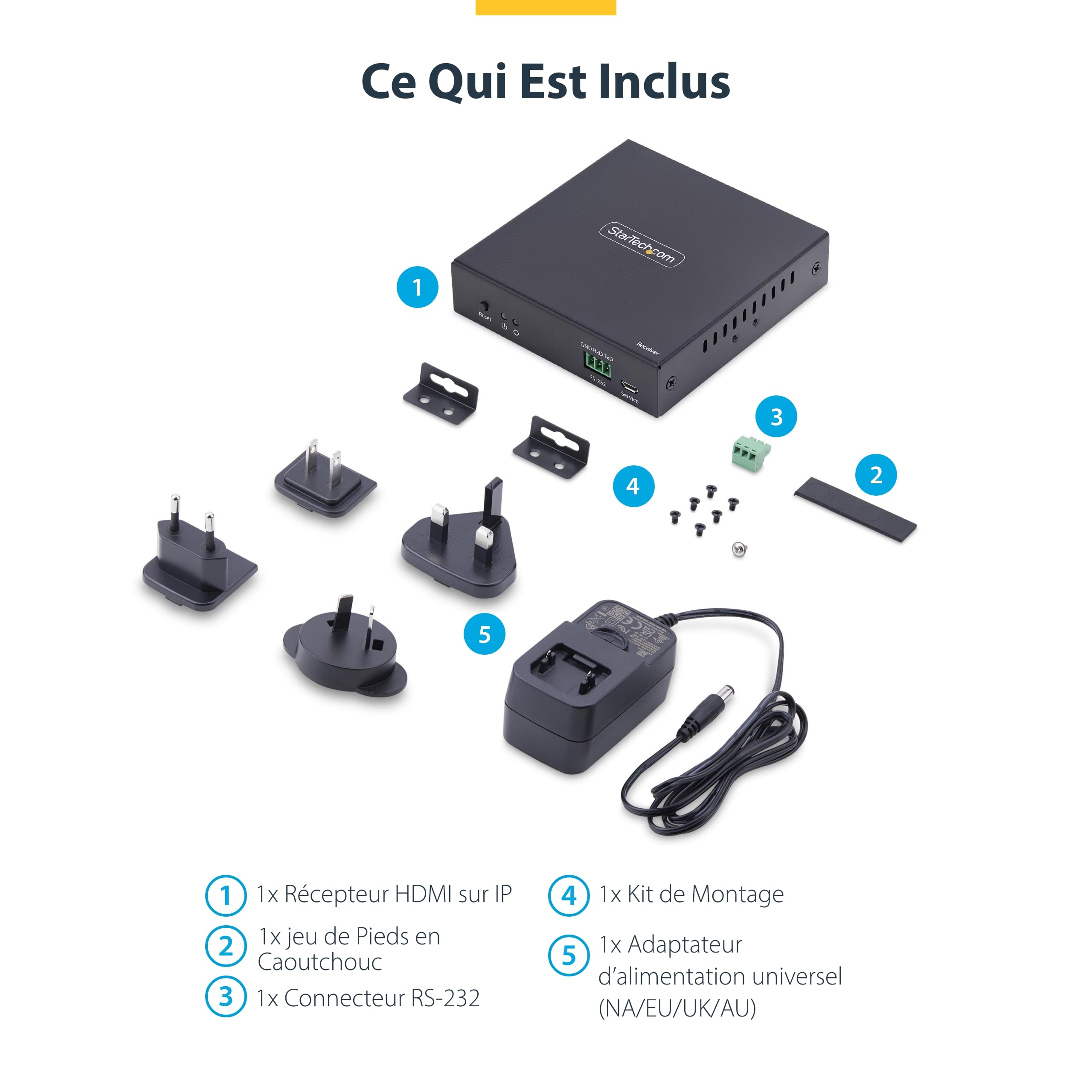 StarTech Récepteur HDMI AVoIP sur IP pour IH2006-4K 60Hz sans Pilote | Récepteur uniquement, Configuration évolutive, RS232, Audio 3, 5mm, IH2006-HDMI-RX