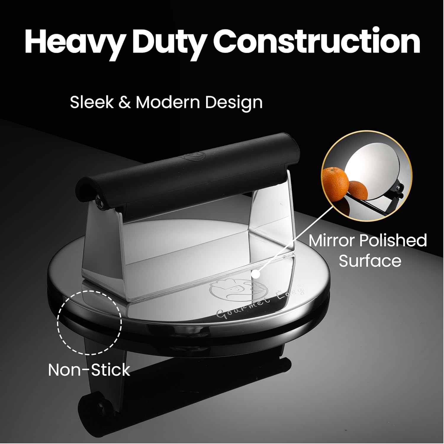 2lb Smash Burger Press Stainless Steel, Burger Smasher for Griddle Heat Resistant Handle, Hamburger Press, Dishwasher Safe Grill Press for Griddle, Meat Press Griddle Press for Flat Top Grill Cooking