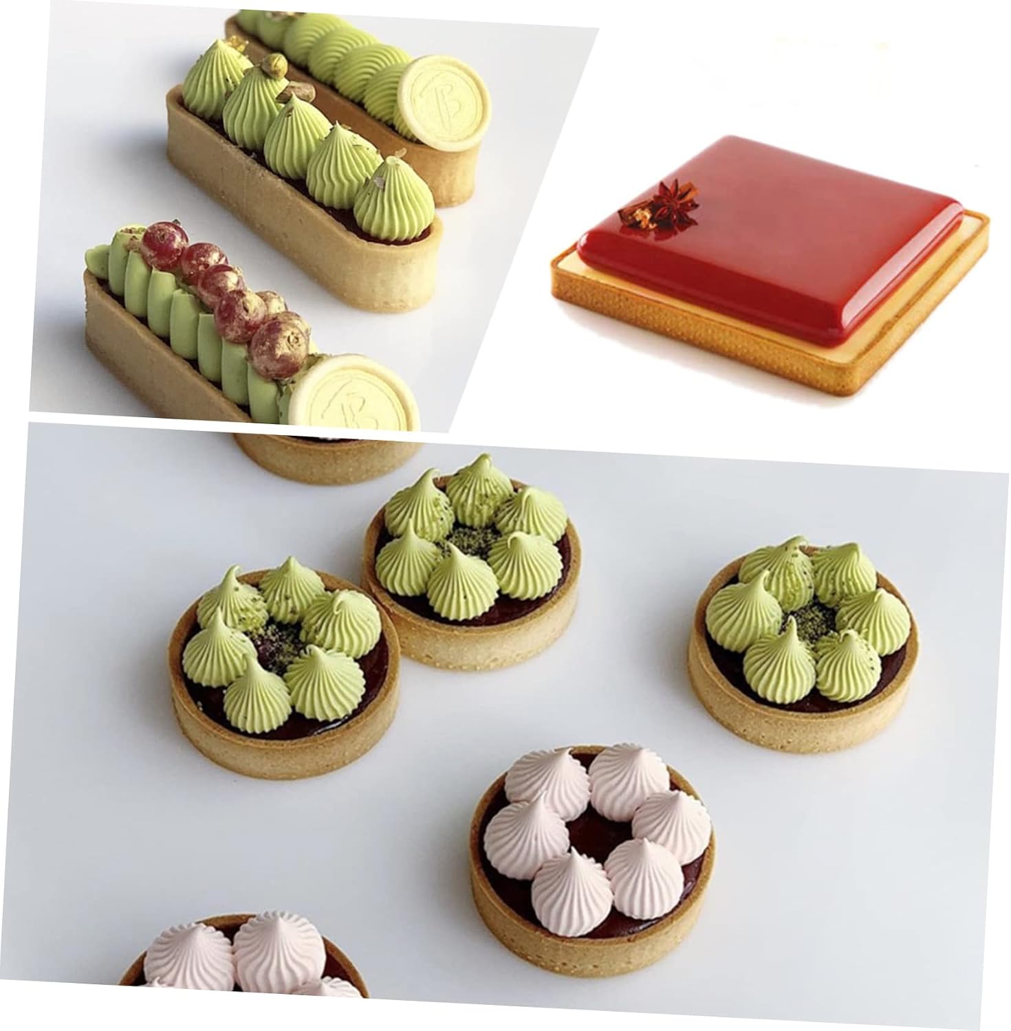 5pcs Stainless Steel Tart Non-stick Baking Molds for Tarts Pastries Cheese Mousse and Muffins Versatile Bakeware Tools for Home Baking