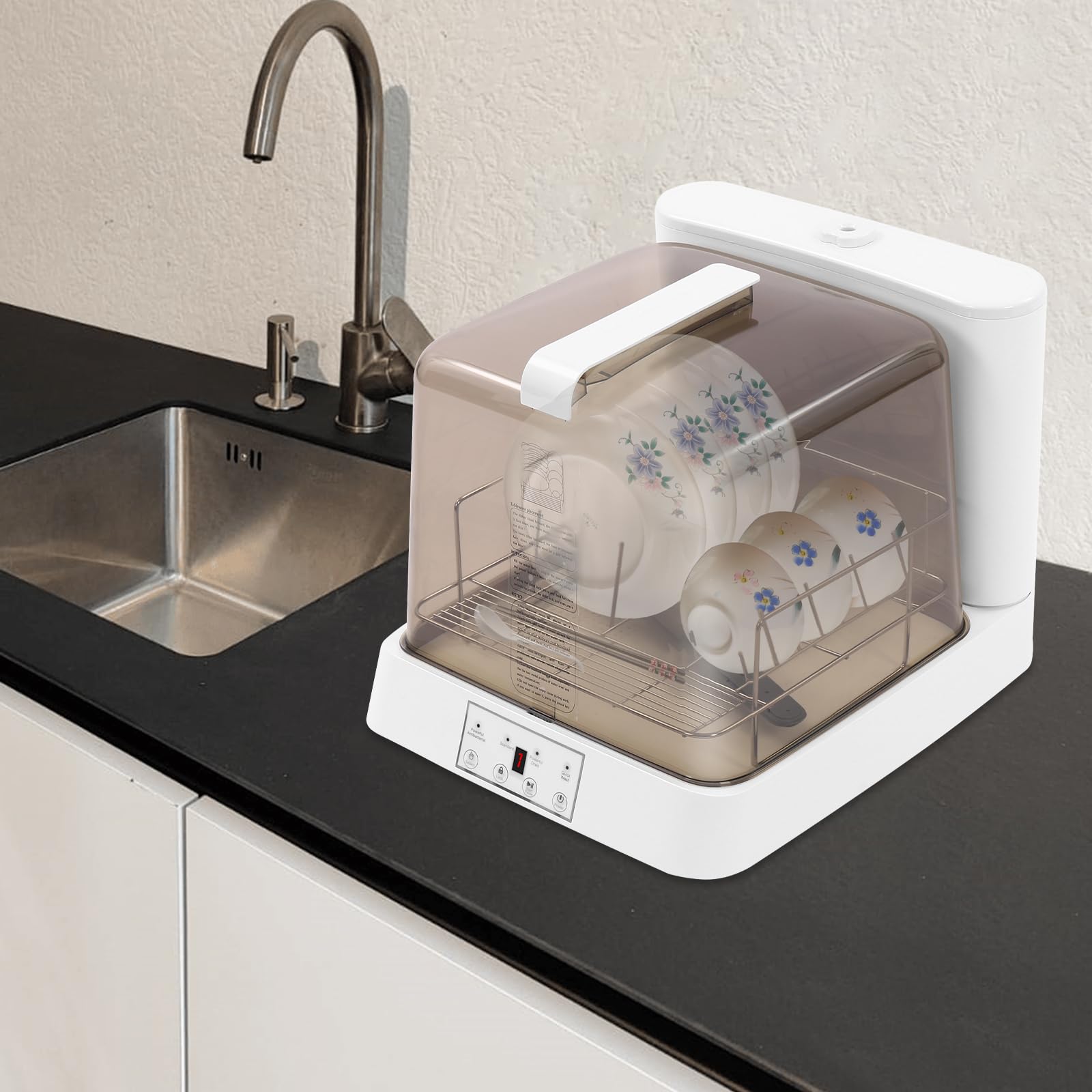 Mini lavastoviglie, lavastoviglie portatile, lavastoviglie da campeggio, ugello girevole a 360°, diverse modalità di pulizia, serbatoio dell'acqua da 1,59 g, dormitori e camper