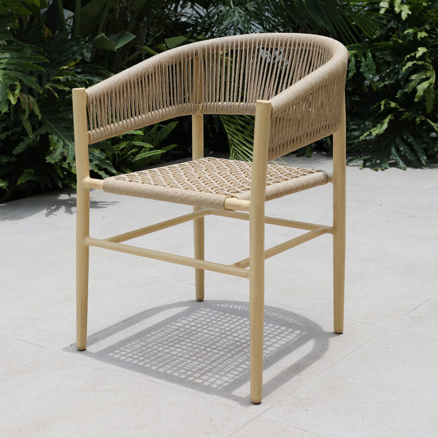 LATYIKCY Patio chair PE Rattan Outdoor Patio Dining All-Weather Aluminum for Backyard Gar