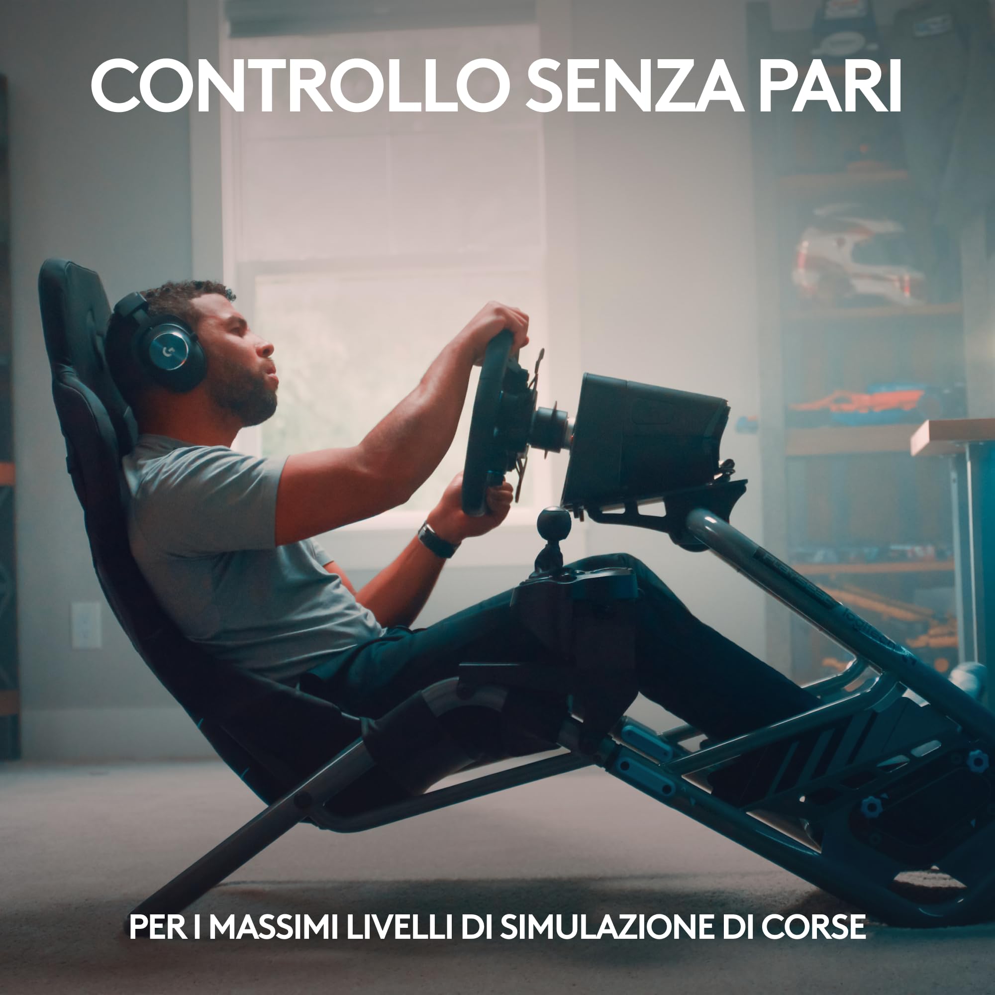 Logitech G PRO Racing Wheel, trasmissione diretta 11 Nm di forza, leve del cambio magnetiche PRO Racing Pedals, freno con cella di carico 100 kg - Per PC, nero