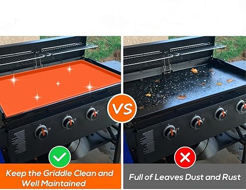 Miniatura 7 de Alfombrilla de silicona para parrilla de gas Blackstone de 36 pulgadas, resistente y reutilizable, adecuada para parrilla de barbacoa al aire libre,