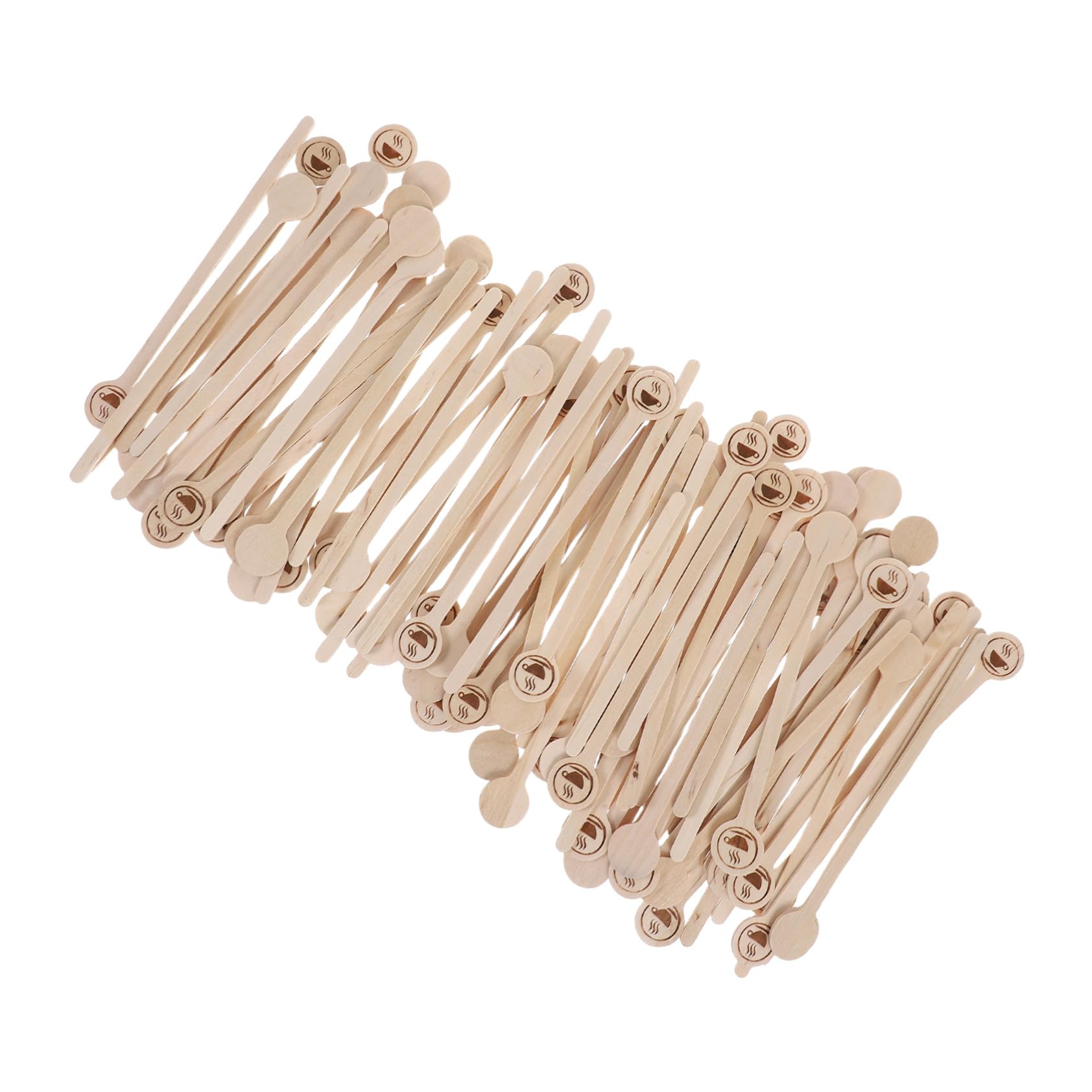 NAMOARLY Mixing Sticks 100ct Wooden Coffee Stirrers Chocolate Stir Sticks Large Rounded Ends Stirrers for Beverages