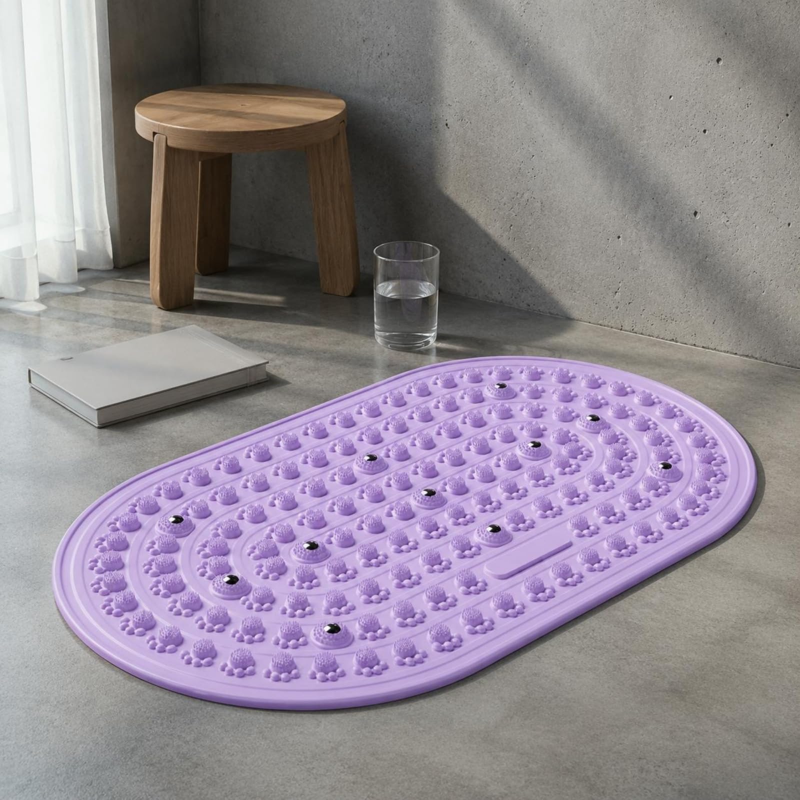 predolo Fußreflexzonen-Matte rutschfest Akupressur-Fußmatte weich Fußsohlen-Massagepad für zuhause, training, stretching, Grün