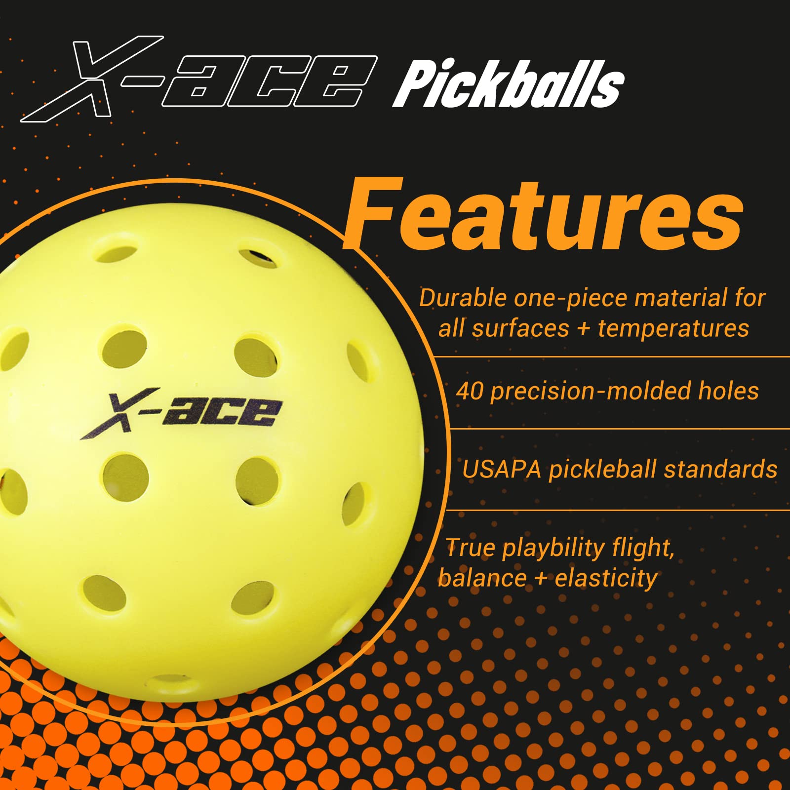 Amazon.co.jp: X-ACE アウトドア ピックルボールボール | 40穴