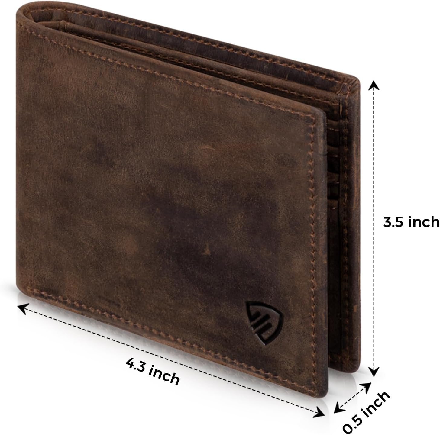 RUNBOX Genuine Leather Bifold Wallet for Men - RFID Blocking Slim Wallet with 9 Card Slots, 1 ID Window & Bill Compartment - Gift Box Packaging - Image 2