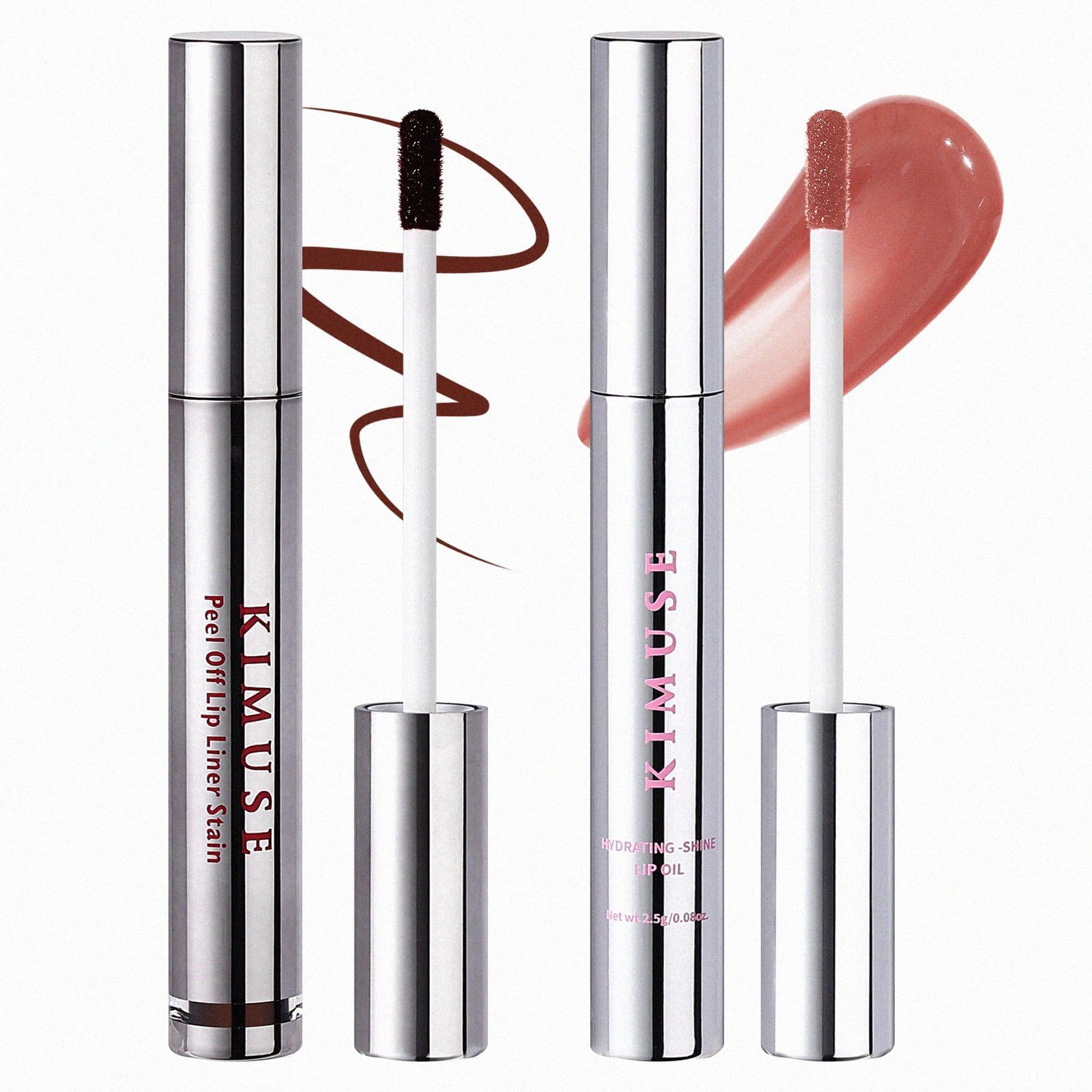 KIMUSE Lip Stain Peel Off & Lip Oli Set, Long-Lasting Lip Liner Pencil, Waterproof, Abrasion-Resistant, Moisturising Lip Oil for a Natural Shine and a Perfect Makeup Result