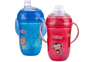 Nuby 360 Comfort Trainer 2-Handle Weighted Straw Cup - Set of 2