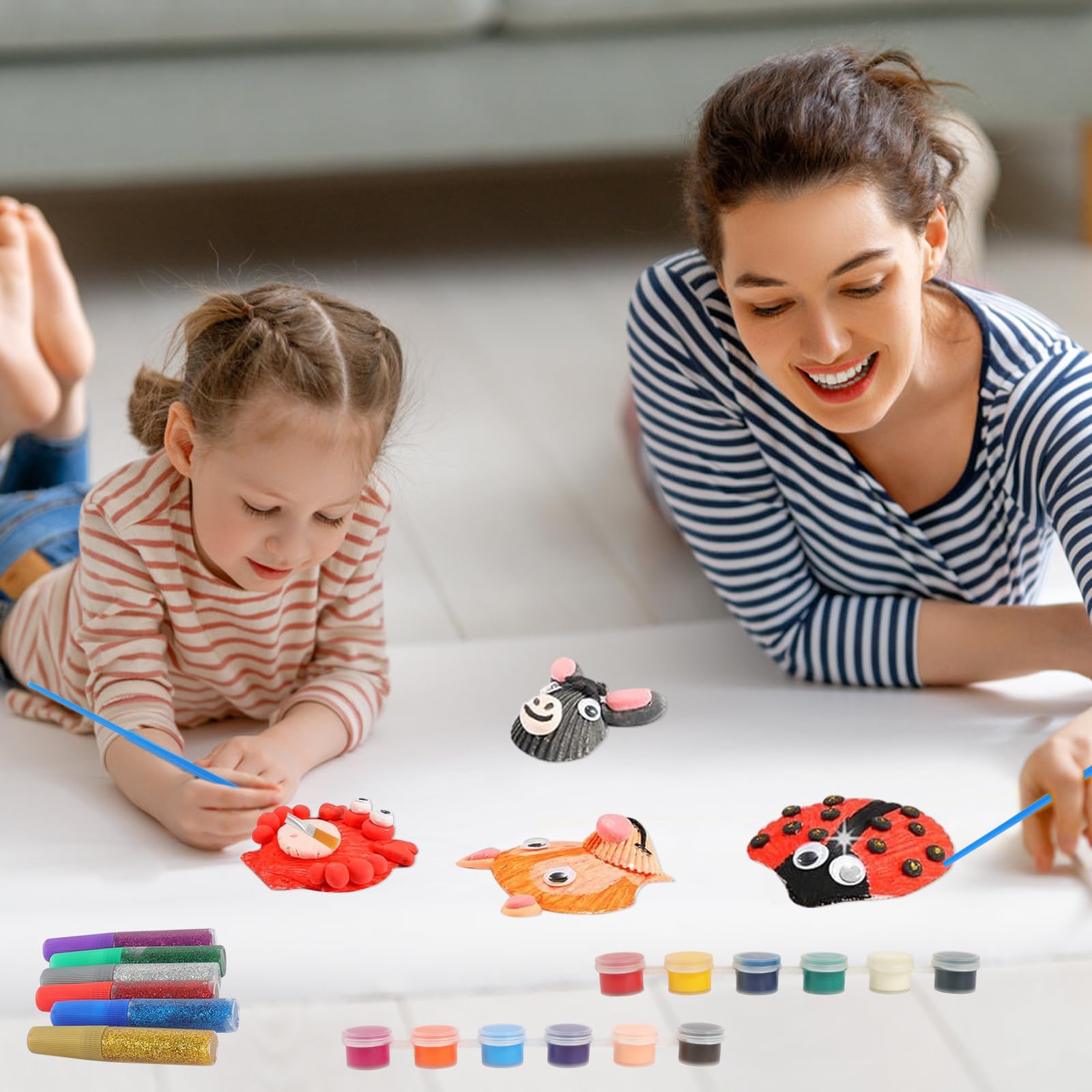 Kit De Peinture Sur Coquillage 14 Pièces – Lumineux Dans Le Noir – DIY Créatif Pour Enfant 4-12 Ans