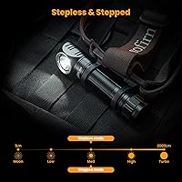 Vista 4 de sofirn Linterna frontal recargable HS40 de 2000 lúmenes, linterna de cabeza súper brillante con LED SST40 de 6500 K, resistencia al agua IPX8, tapa